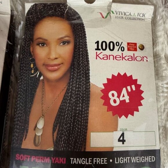 Set of 3 Vivica A. Fox 84" Jumbo 3X Perm Yaki Express Color 4 Braiding Hair - Picture 2 of 13